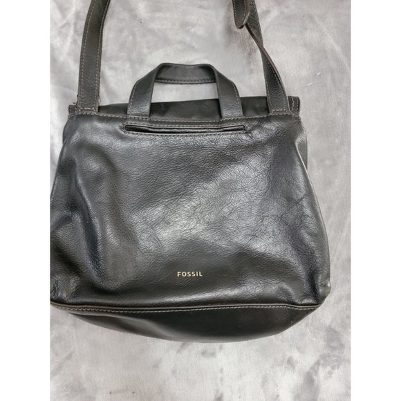 Fossil Purse Dark Brown Cowhide Leather Crossbody Bag‎ Adjustable Strap - Picture 9 of 12